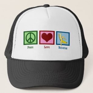 De Bananen van de Liefde van de vrede Trucker Pet