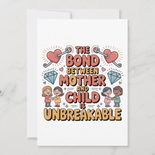 De band tussen moeder en kind is onbreekbaar bedankkaart (Voorkant)