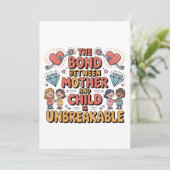 De band tussen moeder en kind is onbreekbaar bedankkaart (Staand voorkant)