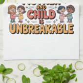 De band tussen moeder en kind is onbreekbaar theedoek (Gevouwen)
