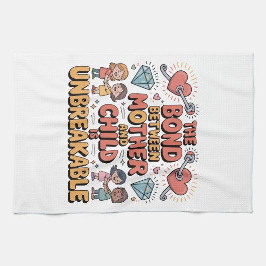 De band tussen moeder en kind is onbreekbaar theedoek (Horizontaal)