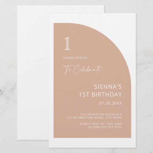 De Band van de begroting Nodig Roze 1e verjaardag  (Voorkant / Achterkant)