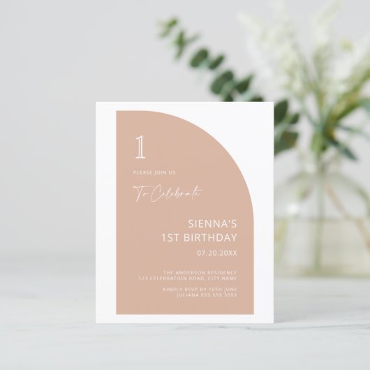 De Band van de begroting Nodig Roze 1e verjaardag  (Staand voorkant)