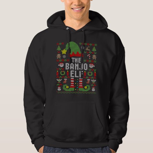 De Banjo Elf Ugly kerstmatch Hoodie (Voorkant)