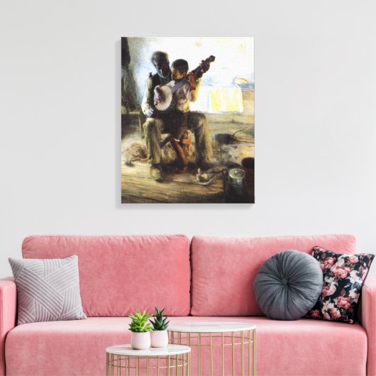 De Banjo Lesson Canvas Afdruk (Insitu (Woonkamer))