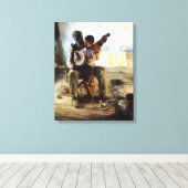 De Banjo Lesson Canvas Afdruk (Insitu (Houten vloer))