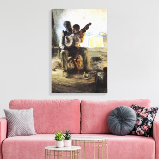 De Banjo Lesson Canvas Afdruk (Insitu (Woonkamer))