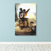 De Banjo Lesson Canvas Afdruk (Insitu (Houten vloer))