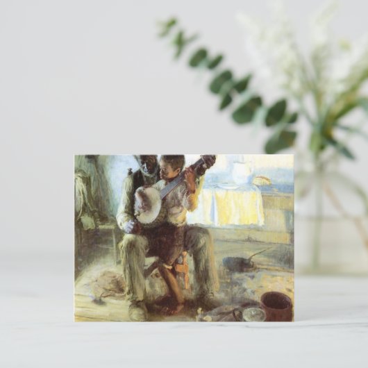 De Banjo Lesson van Henry Ossawa Tanner Briefkaart (Staand voorkant)