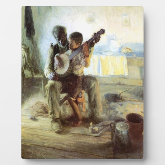 De Banjo Lesson van Henry Ossawa Tanner Fotoplaat (Voorkant)