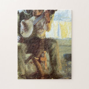 De Banjo Lesson van Henry Ossawa Tanner Legpuzzel