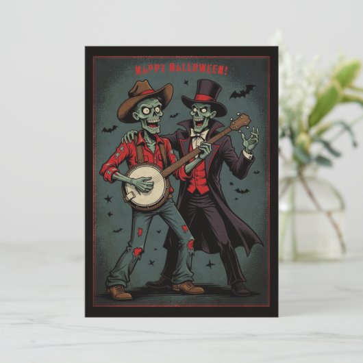 De banjo van het onophoudelijke lege Briefkaart (Staand voorkant)