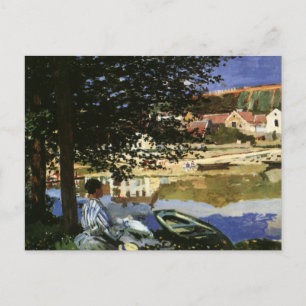 De Bank of the Seine, Bennecourt door Claude Monet Briefkaart