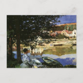 De Bank of the Seine, Bennecourt door Claude Monet Briefkaart (Voorkant)