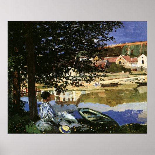 De Bank of the Seine, Bennecourt door Claude Monet Poster (Voorkant)