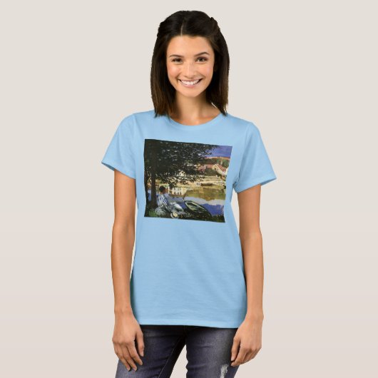 De Bank of the Seine, Bennecourt door Claude Monet T-shirt (Voorkant volledig)