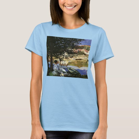 De Bank of the Seine, Bennecourt door Claude Monet T-shirt (Voorkant)