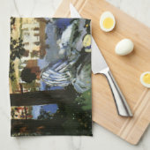 De Bank of the Seine, Bennecourt door Claude Monet Theedoek (Quarter Fold)