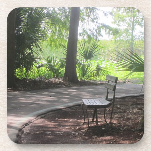 De bank op de foto van de Weg op een onderzetter. Bier Onderzetter (Voorkant)