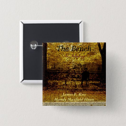 De bank vierkante button 5,1 cm (Voorkant /achterkant)