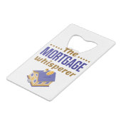 De bankbeambte voor hypotheekleningen creditkaart flessenopener (Voorkant Gekanteld)