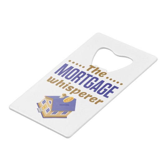 De bankbeambte voor hypotheekleningen creditkaart flessenopener (Achterkant Gekanteld)