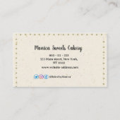 de bankkaarten van de de bakkerij van het douanema visitekaartje (Achterkant)