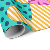 De banner met geometrische puzzels, Memphis backgr Cadeaupapier (Rol Hoek)