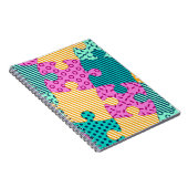 De banner met geometrische puzzels, Memphis backgr Notitieboek (Rechterzijde)