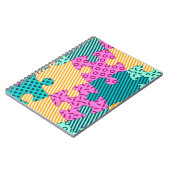 De banner met geometrische puzzels, Memphis backgr Notitieboek (Linkerzijde)
