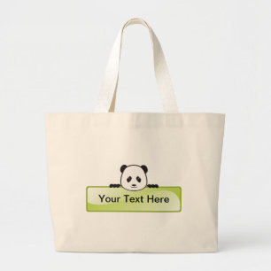 De Banner van de panda Grote Tote Bag