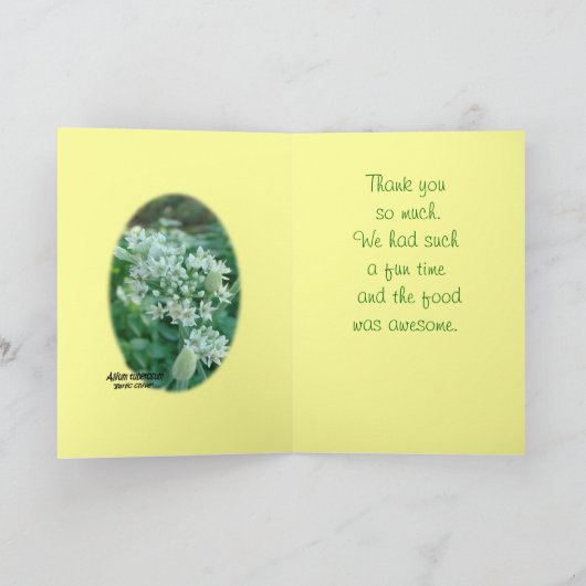 De Banner van het Bieslook van het knoflook Bedankkaart (Binnen)