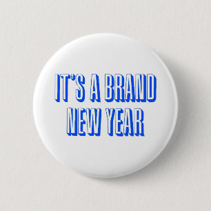 De Banner van het nieuwjaar Ronde Button 5,7 Cm
