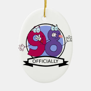 De Banner van officieel 98 Verjaardag Keramisch Ornament
