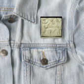 De Banquet van Mithras en de Zon Vierkante Button 5,1 Cm (In situ)