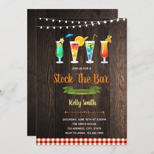 De bar bbq uitnodiging voorraad (Voorkant / Achterkant)