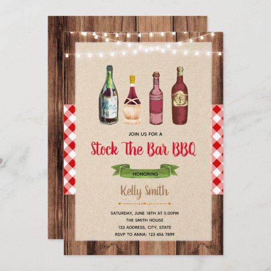 De bar bbq uitnodiging voorraad (Voorkant / Achterkant)
