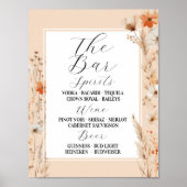 De Bar Bloemen Bruiloft Boho Bloemen Bohemian Poster (Voorkant)