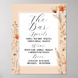 De Bar Bloemen Bruiloft Boho Bloemen Bohemian Poster