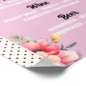 De Bar Bloemen Bruiloft Muziek Record Bruiloft Poster (Hoek)