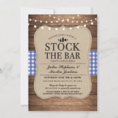 De "Bar Blue Rustic Navy Party"-uitnodiging Kaart (Voorkant)