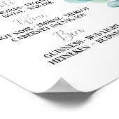 De bar bruiloft eucalyptus verlaat bruiloft Mint Poster (Hoek)