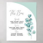 De bar bruiloft eucalyptus verlaat bruiloft Mint Poster (Voorkant)