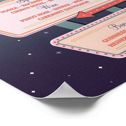 De Bar Bruiloft Las Vegas Casino's teken Poster (Hoek)