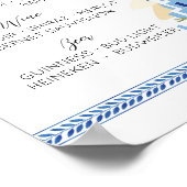 De bar bruiloft Santorini Griekenland Blauw Wit Poster (Hoek)