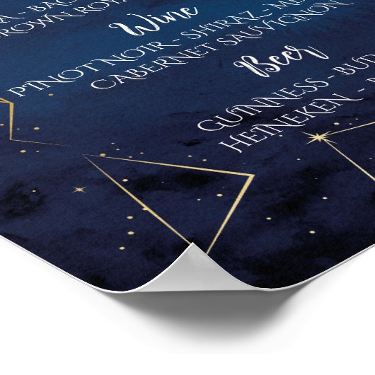 De bar bruiloft ster teken sterrenbeelden poster (Hoek)