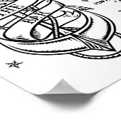 De bar bruiloft traditionele Tattoo anker Poster (Hoek)