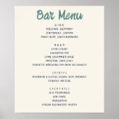 De bar eigenzinnige handschrift bruiloft Drinken m Poster (Voorkant)