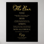 De Bar Elegante Calligraphy Bruiloft Bar Menu Bord Poster (Voorkant)