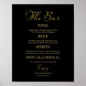 De Bar Elegante Calligraphy Trouw Bar Menu Bord Poster (Voorkant)